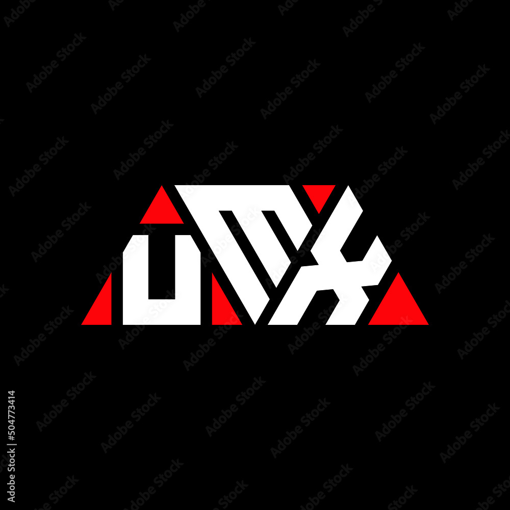 UMX triangle letter logo design with triangle shape. UMX triangle logo design monogram. UMX triangle vector logo template with red color. UMX triangular logo Simple, Elegant, and Luxurious Logo...