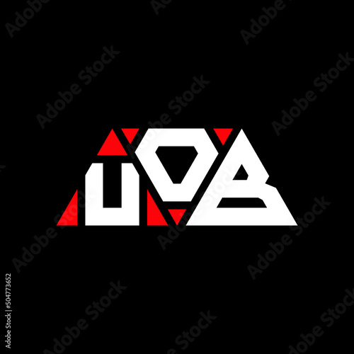 UOB triangle letter logo design with triangle shape. UOB triangle logo design monogram. UOB triangle vector logo template with red color. UOB triangular logo Simple, Elegant, and Luxurious Logo... photo