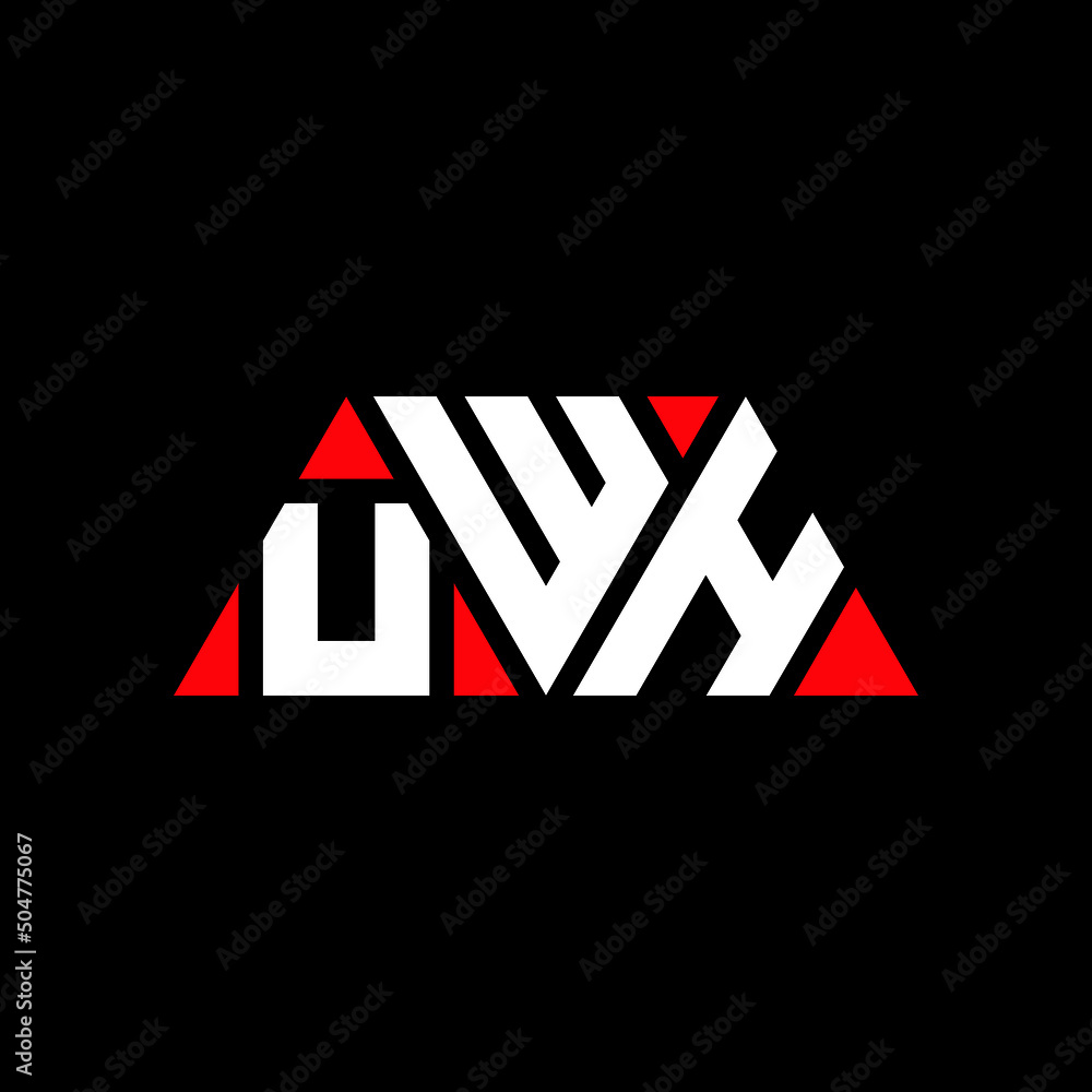 UWH triangle letter logo design with triangle shape. UWH triangle logo design monogram. UWH triangle vector logo template with red color. UWH triangular logo Simple, Elegant, and Luxurious Logo...