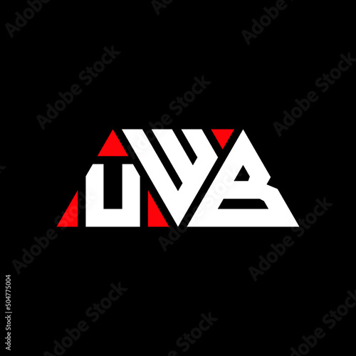 UWB triangle letter logo design with triangle shape. UWB triangle logo design monogram. UWB triangle vector logo template with red color. UWB triangular logo Simple, Elegant, and Luxurious Logo... photo