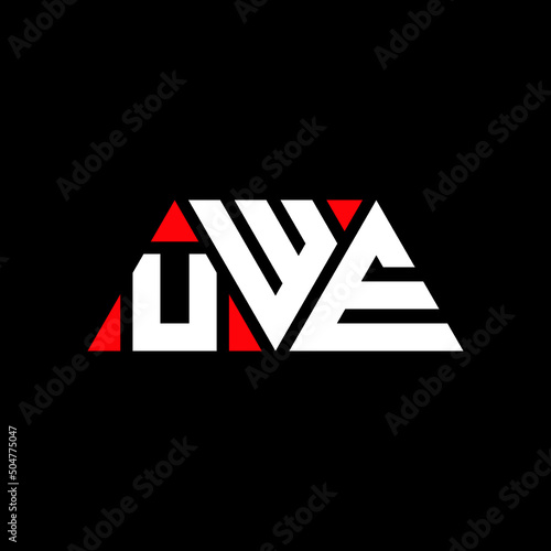 UWE triangle letter logo design with triangle shape. UWE triangle logo design monogram. UWE triangle vector logo template with red color. UWE triangular logo Simple, Elegant, and Luxurious Logo...