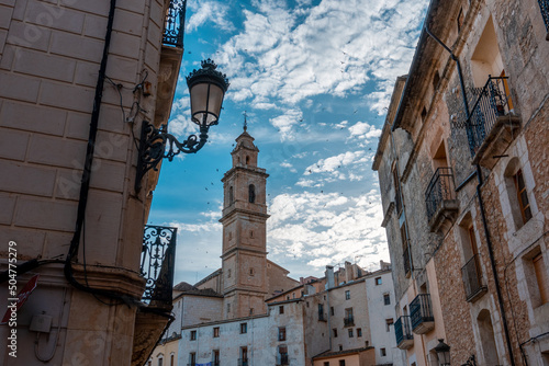 Views of the bell tower of Bocairent, on a spring morning photo