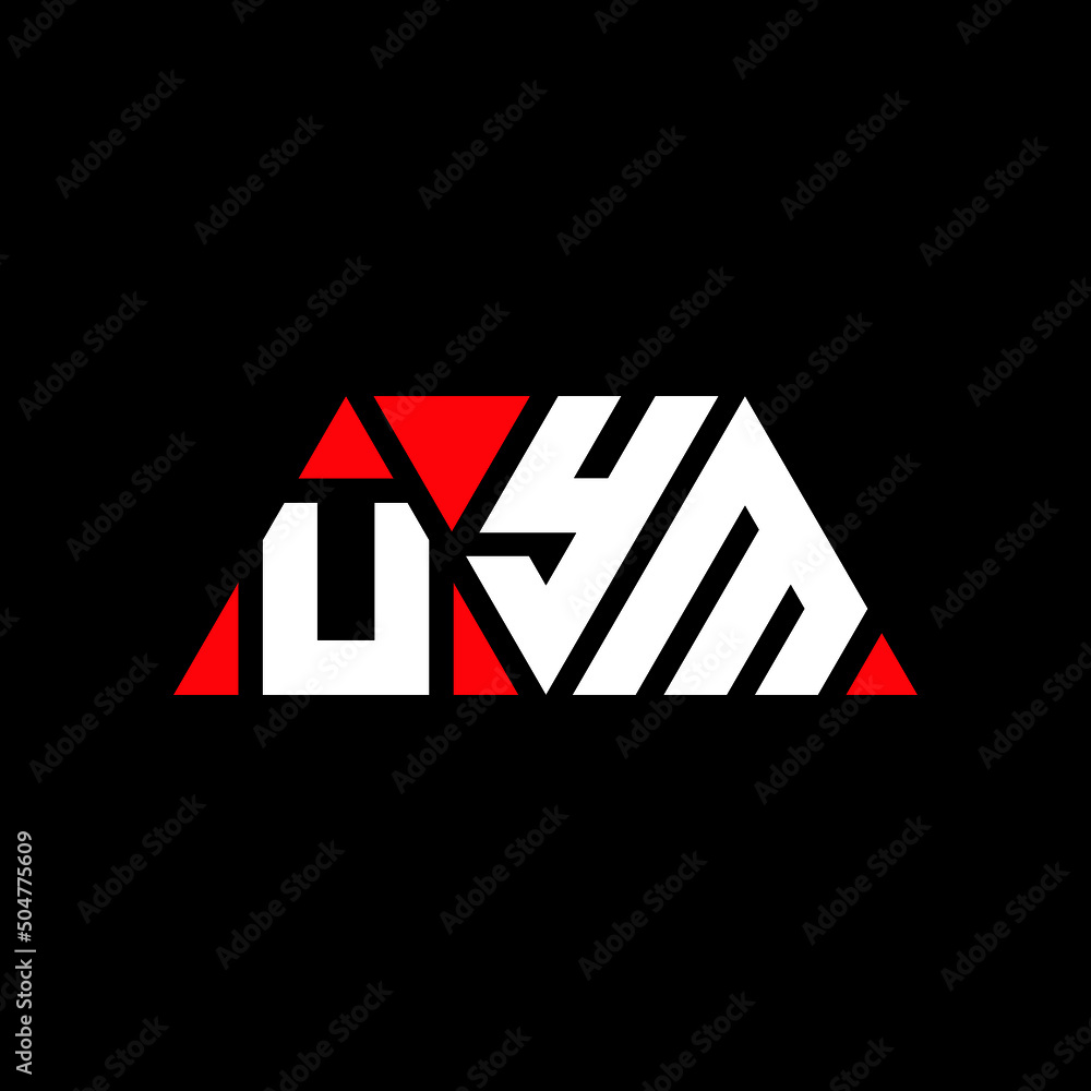 UYM triangle letter logo design with triangle shape. UYM triangle logo design monogram. UYM triangle vector logo template with red color. UYM triangular logo Simple, Elegant, and Luxurious Logo...