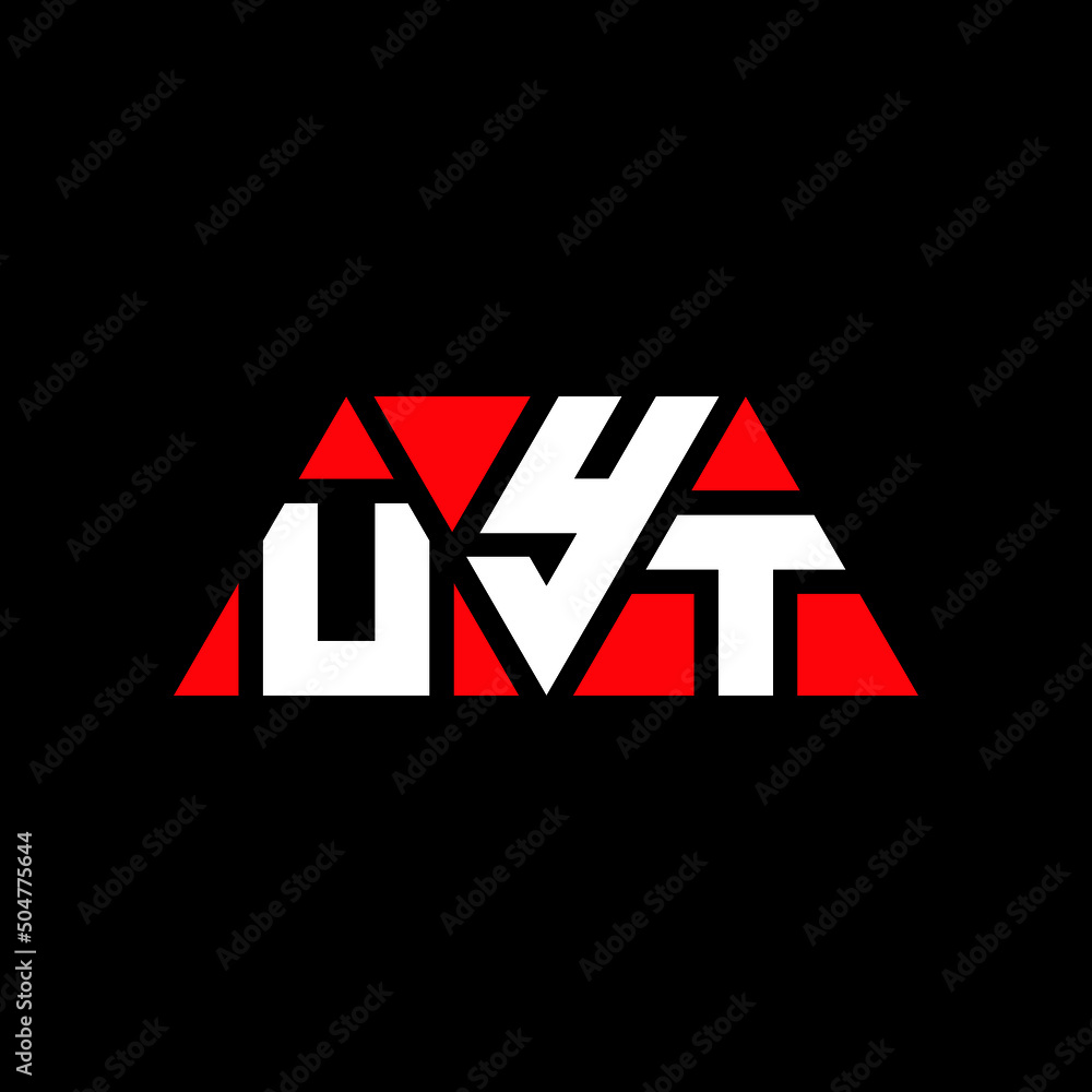 UYT triangle letter logo design with triangle shape. UYT triangle logo design monogram. UYT triangle vector logo template with red color. UYT triangular logo Simple, Elegant, and Luxurious Logo...
