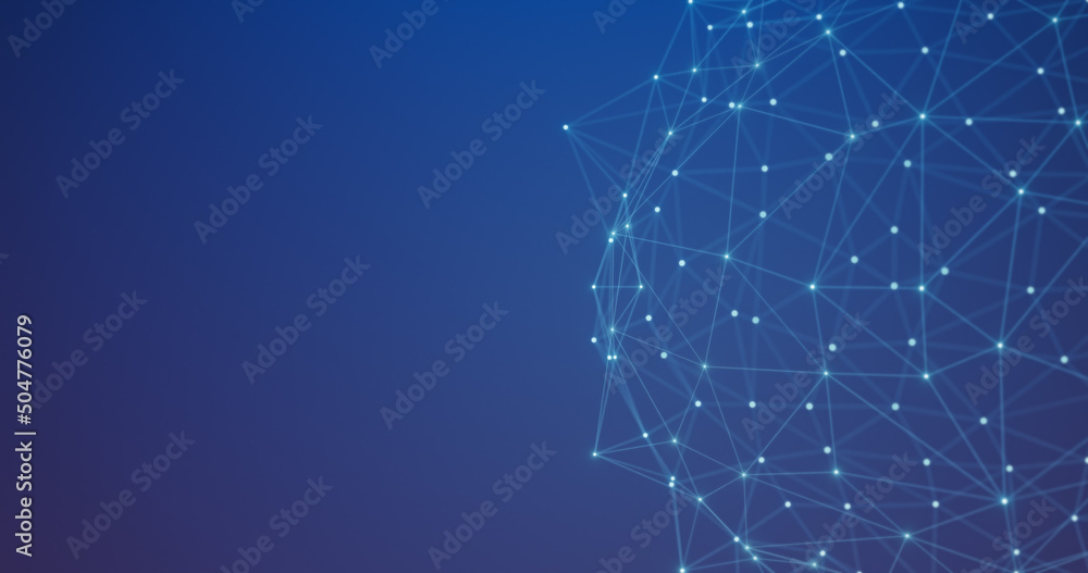 Abstract futuristic connecting dots and lines on blue background. Digital technology concept. Big data visualization. Digital dynamic wave of particles. 3D illustration. Abstract futuristic connecting dots and lines on blue background. Digital technology concept. Big data visualization. Digital dynamic wave of particles. 3D illustration.