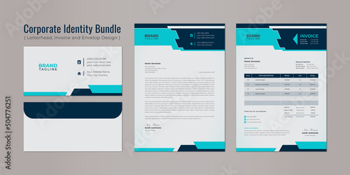 Corporate brand identity template design with premium vector