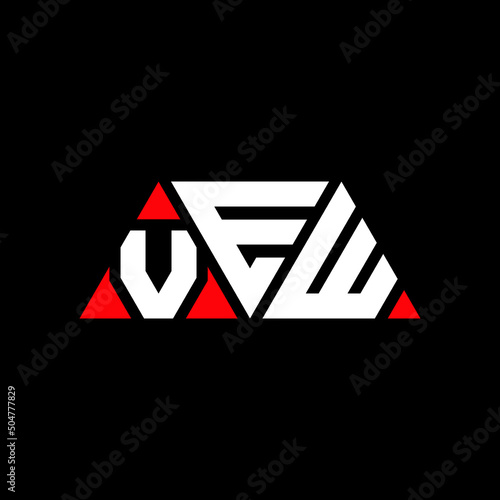 VEW triangle letter logo design with triangle shape. VEW triangle logo design monogram. VEW triangle vector logo template with red color. VEW triangular logo Simple, Elegant, and Luxurious Logo... photo