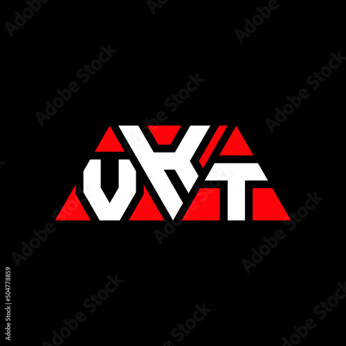 VKT triangle letter logo design with triangle shape. VKT triangle logo design monogram. VKT triangle vector logo template with red color. VKT triangular logo Simple, Elegant, and Luxurious Logo... photo