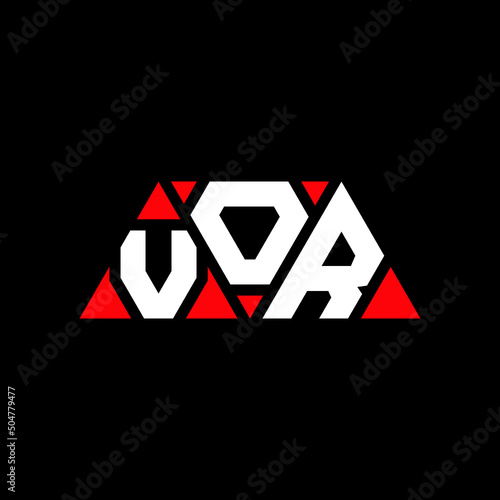 VOR triangle letter logo design with triangle shape. VOR triangle logo design monogram. VOR triangle vector logo template with red color. VOR triangular logo Simple, Elegant, and Luxurious Logo...
