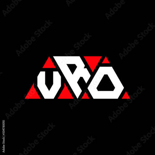 VRO triangle letter logo design with triangle shape. VRO triangle logo design monogram. VRO triangle vector logo template with red color. VRO triangular logo Simple, Elegant, and Luxurious Logo... photo