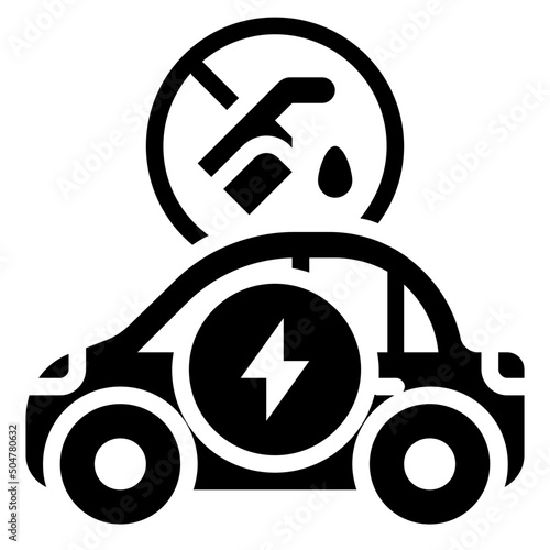 no fuel glyph icon