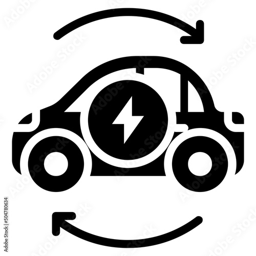 battery renewable glyph icon