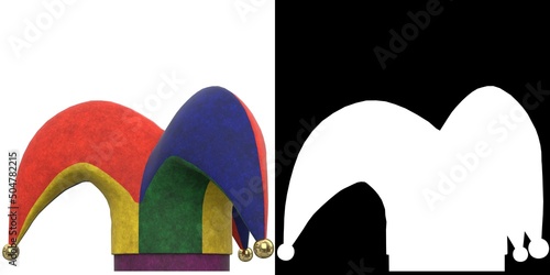 3D rendering illustration of a jester hat