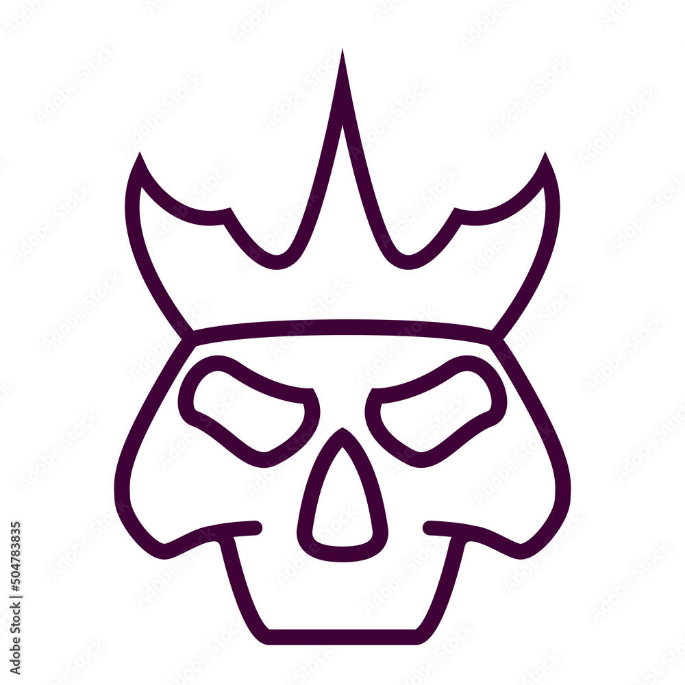 Dead head coronation.Dead king skull and crown.Mascot logo.Isolated on