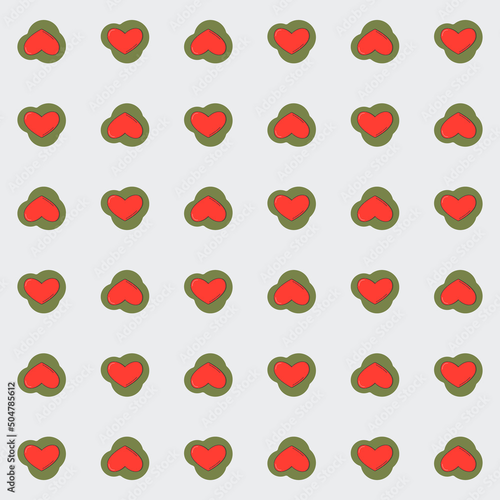 Line art seamless pattern in the form of a red heart on color shape. Romance graphic texture. Holiday celebration concept. Decorative print. Geometric bright wallpaper. Black contour line Line art seamless pattern in the form of a red heart on color shape. Romance graphic texture. Holiday celebration concept. Decorative print. Geometric bright wallpaper. Black contour line