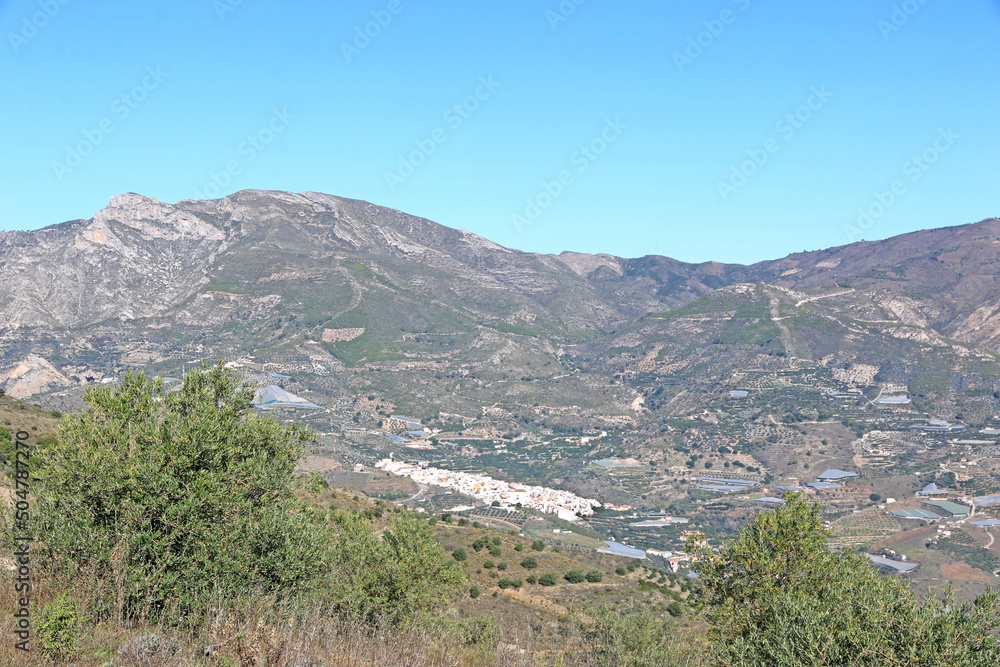 Coastal mountains of Andalucia and Itrabo village, Spain	