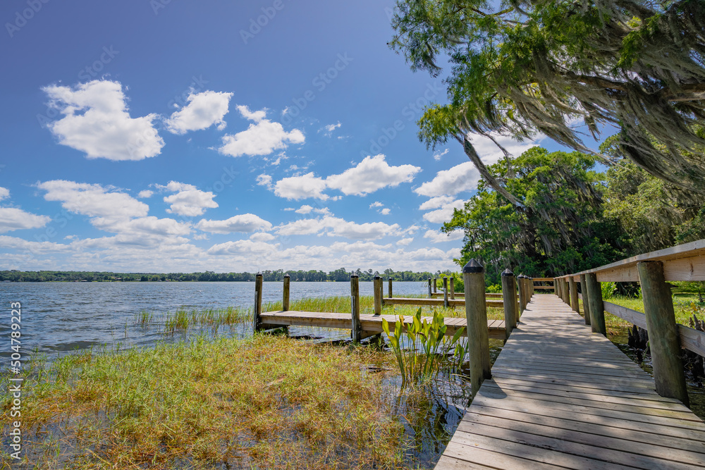 Mount Dora, Florida Trimble Park campground park on lake Stock Photo Adobe Stock