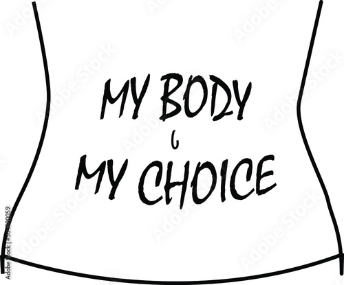 Vector image of women's belly protesting against abortus ban photo