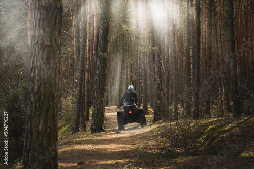 biker in the woods