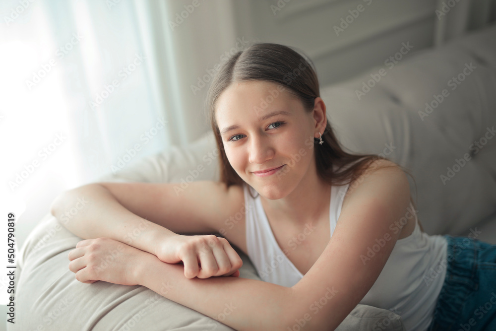 portrait of teenage girl at home portrait of teenage girl at home