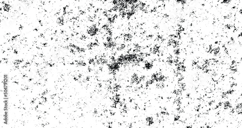 Small uneven spots and particles of debris. Abstract vector texture. Distressed uneven background. Grunge texture overlay with fine grains isolated on white background. Vector illustration. EPS10.
