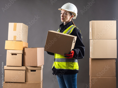 Storekeeper woman. Warehous...