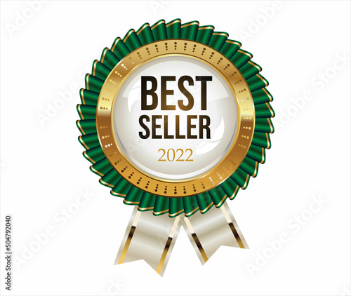 Best seller icon gold design vector  logo isolated on white background 