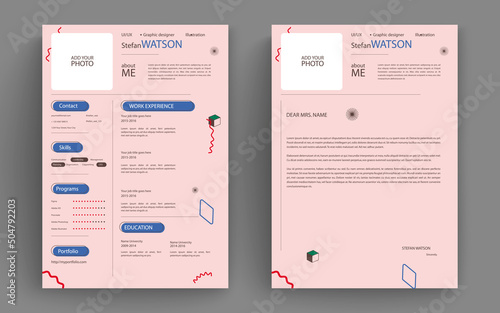 Professional clean modern resume cv and cover letter business layout vector template. Minimalist resume cv elegant stylish design template. Multipurpose resume and letterhead design.