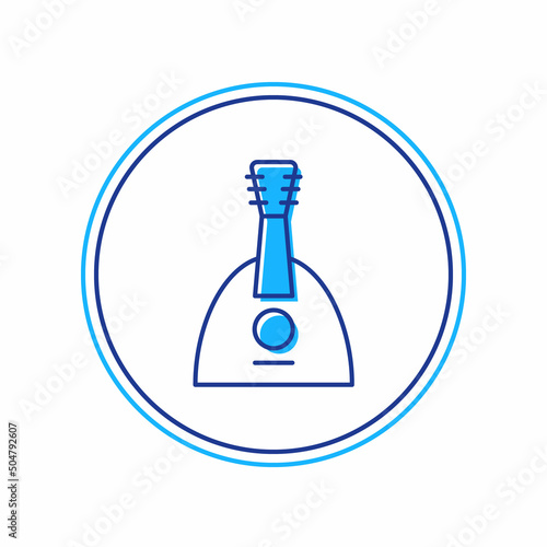 Filled outline Musical instrument balalaika icon isolated on white background. Vector
