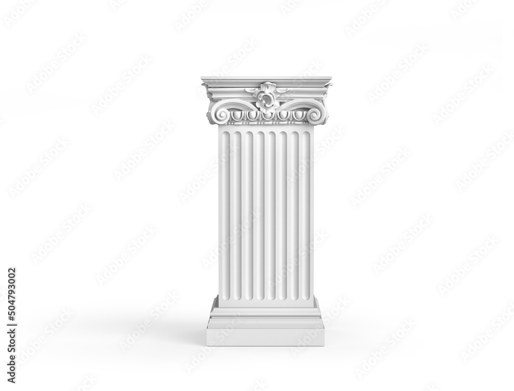 Pedestal with cloth on a white background. 3d illustration Pedestal with cloth on a white background. 3d illustration