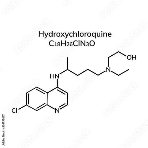 Hydroxychloroquine on a white background