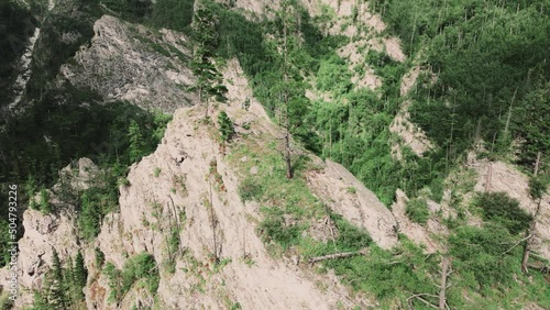 aerial view of the rocks in the mountains photo