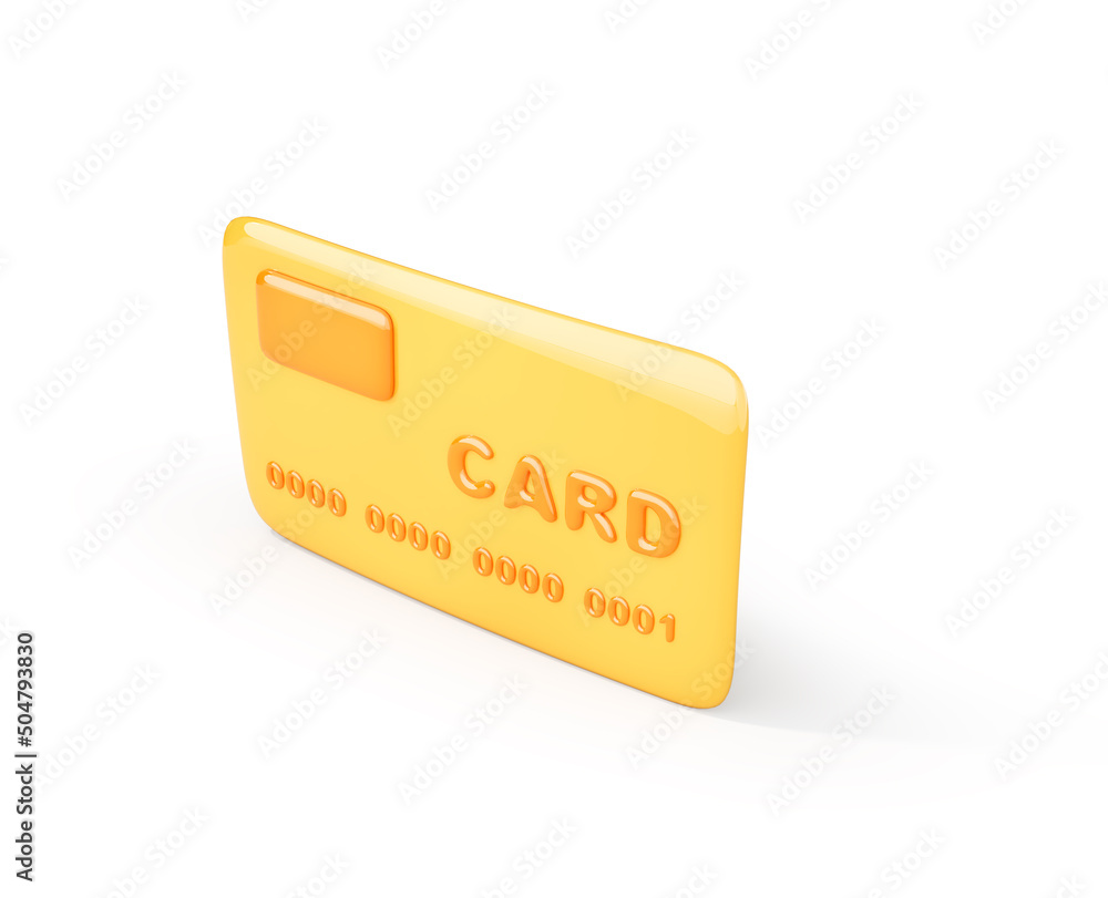 3d icon of credit card on a white background. 3d illustration 3d icon of credit card on a white background. 3d illustration