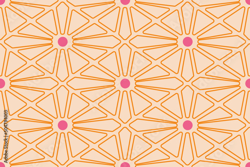 geometry seamless pattern with circle and abstract shape