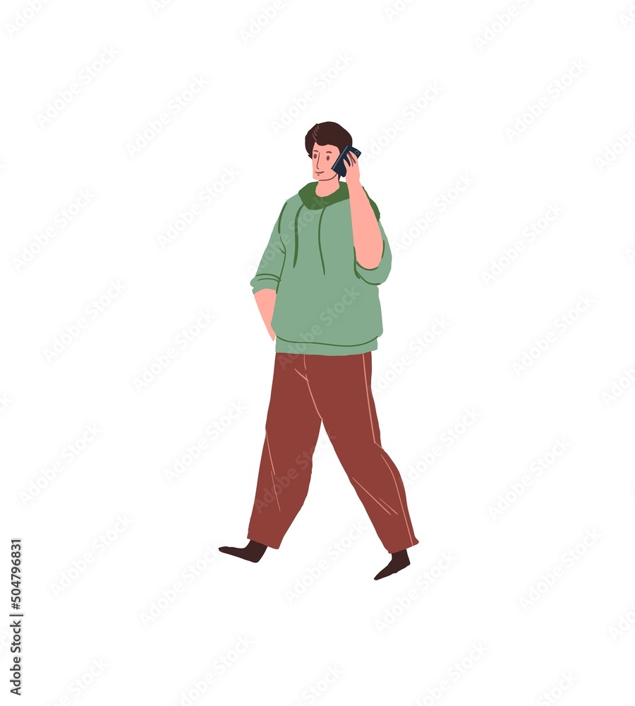 Vector cartoon flat man character joyfully talks using smartphone-positive emotions,friendship,relationships,social communication concept,web site banner ad design Vector cartoon flat man character joyfully talks using smartphone-positive emotions,friendship,relationships,social communication concept,web site banner ad design
