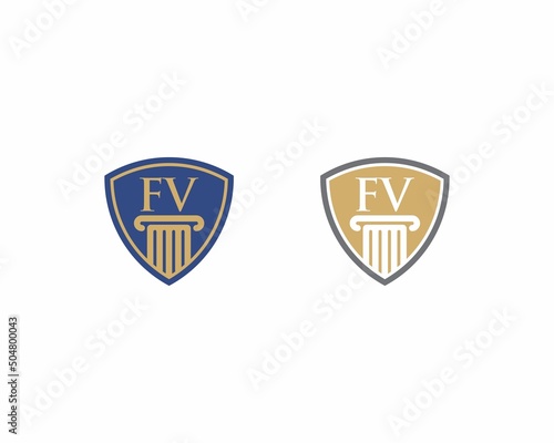 Letters FV  Law Logo Vector 001