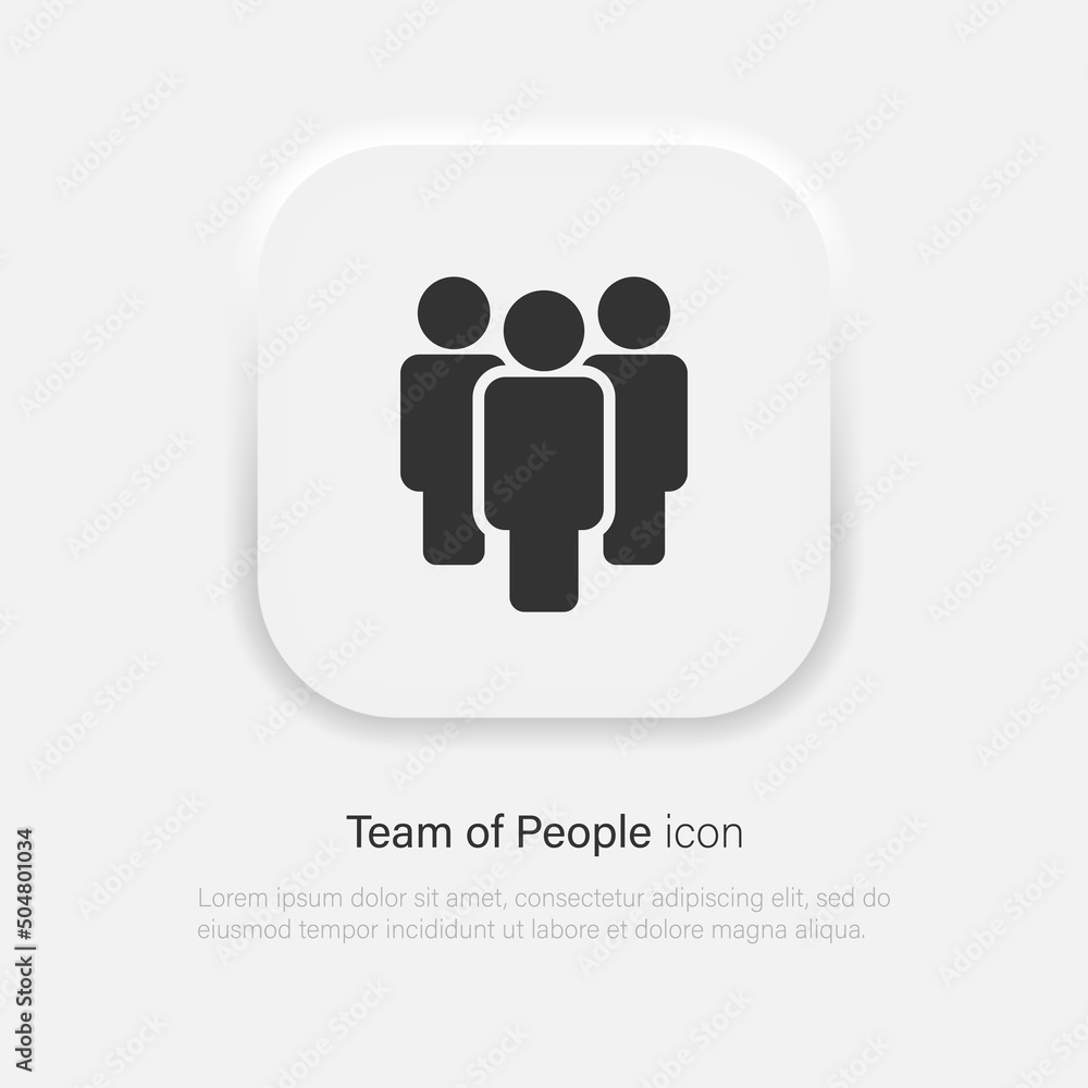 Team of peoples vector icon. Teamwork symbol in neumorphism style. Vector EPS 10 Team of peoples vector icon. Teamwork symbol in neumorphism style. Vector EPS 10