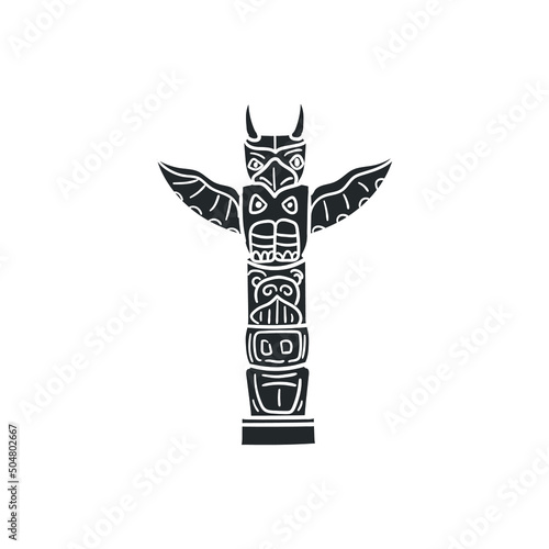 Totem Icon Silhouette Illustration. CHANGE Vector Graphic Pictogram Symbol Clip Art. Doodle Sketch Black Sign.