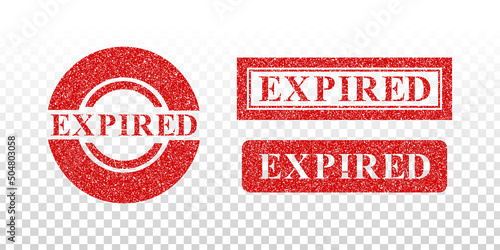 Vector realistic isolated rubber stamp of Expired on the transparent background.