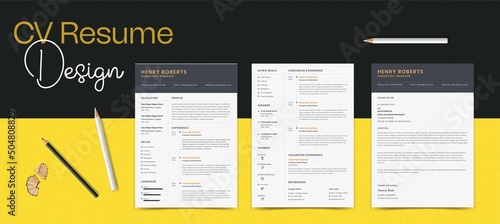 CV Resume Design Professional Resume Template CV Design
