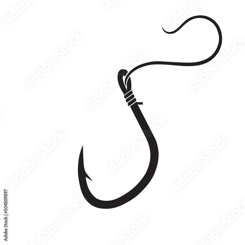 Fishing hook. Vector abstract silhouette