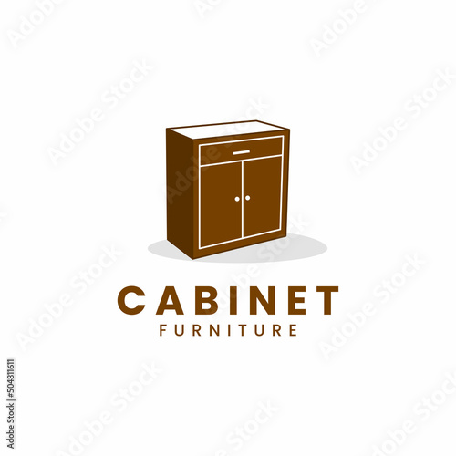 Cabinet furniture logo design concept vector template