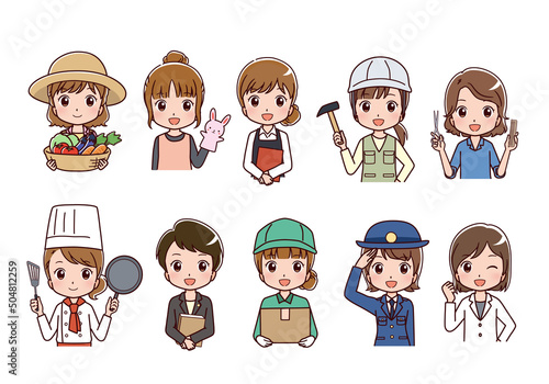 働く人々　職業のイラスト