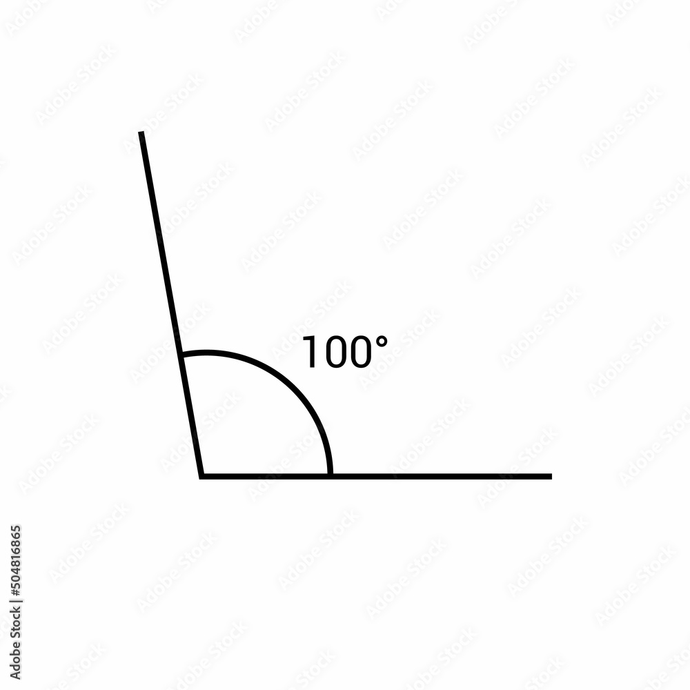 100 degree angle icon in mathematics - obrazy, fototapety, plakaty 