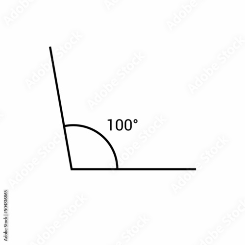 100 degree angle icon in mathematics