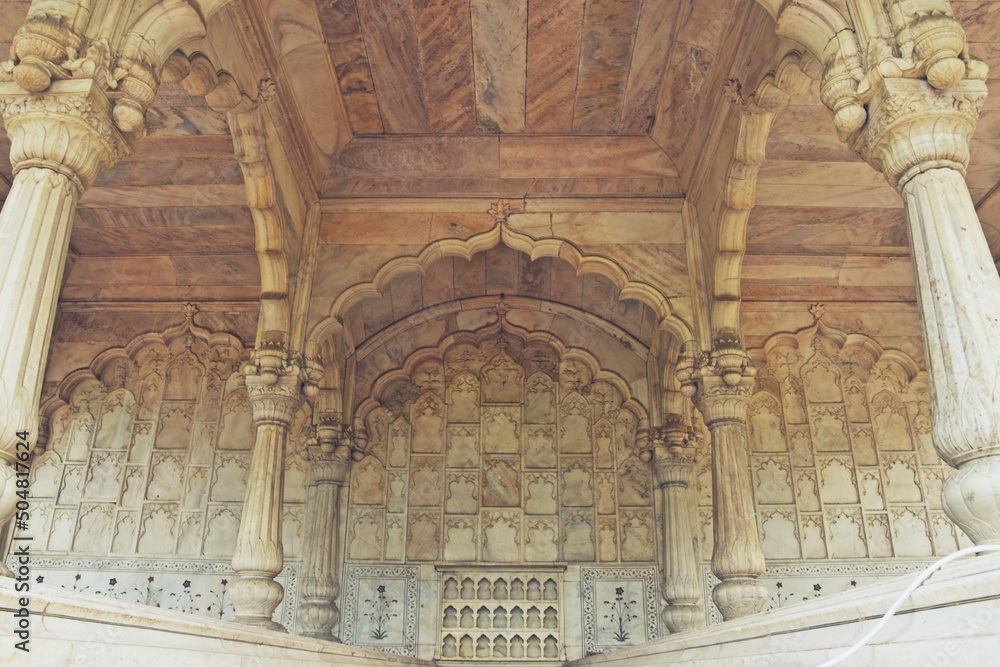 mughal era building inside red fort, delhi, india

