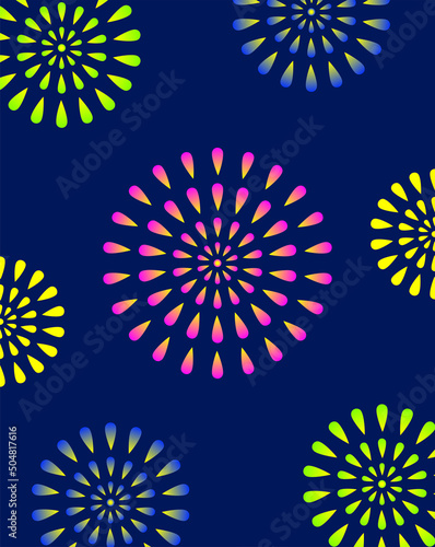 Clip art of colorful fireworks