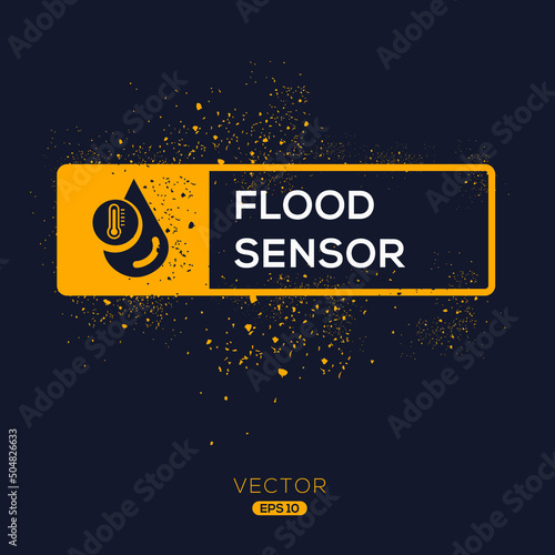 Creative (Flood sensor) Icon, Vector sign.