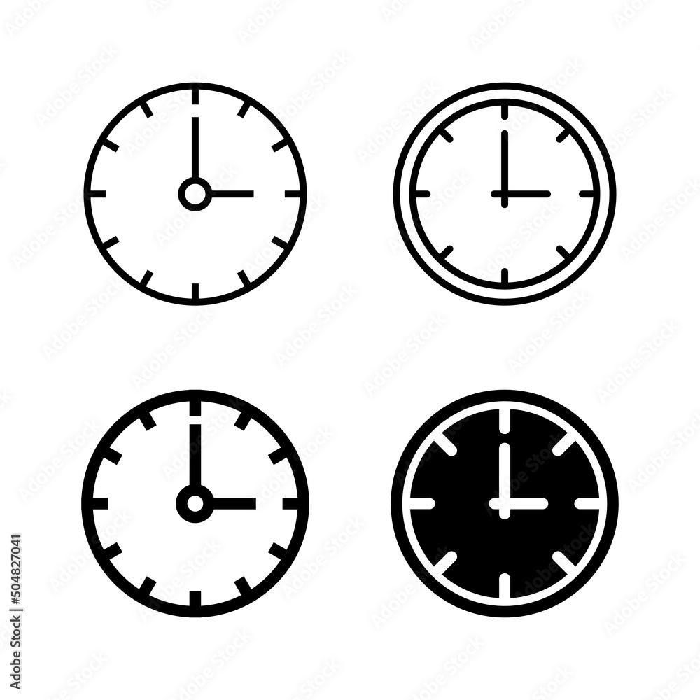 Clock icons vector. Time sign and symbol. watch icon Clock icons vector. Time sign and symbol. watch icon