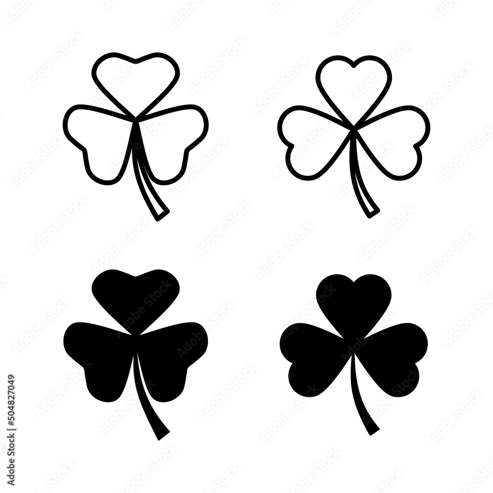 Clover icons vector. clover sign and symbol. four leaf clover icon. Clover icons vector. clover sign and symbol. four leaf clover icon.